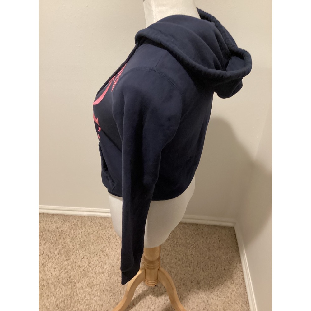 Hollister California Zip Up Hoodie Navy Blue Pink 22 Graphic Long Sleeve XS - Picture 6 of 8